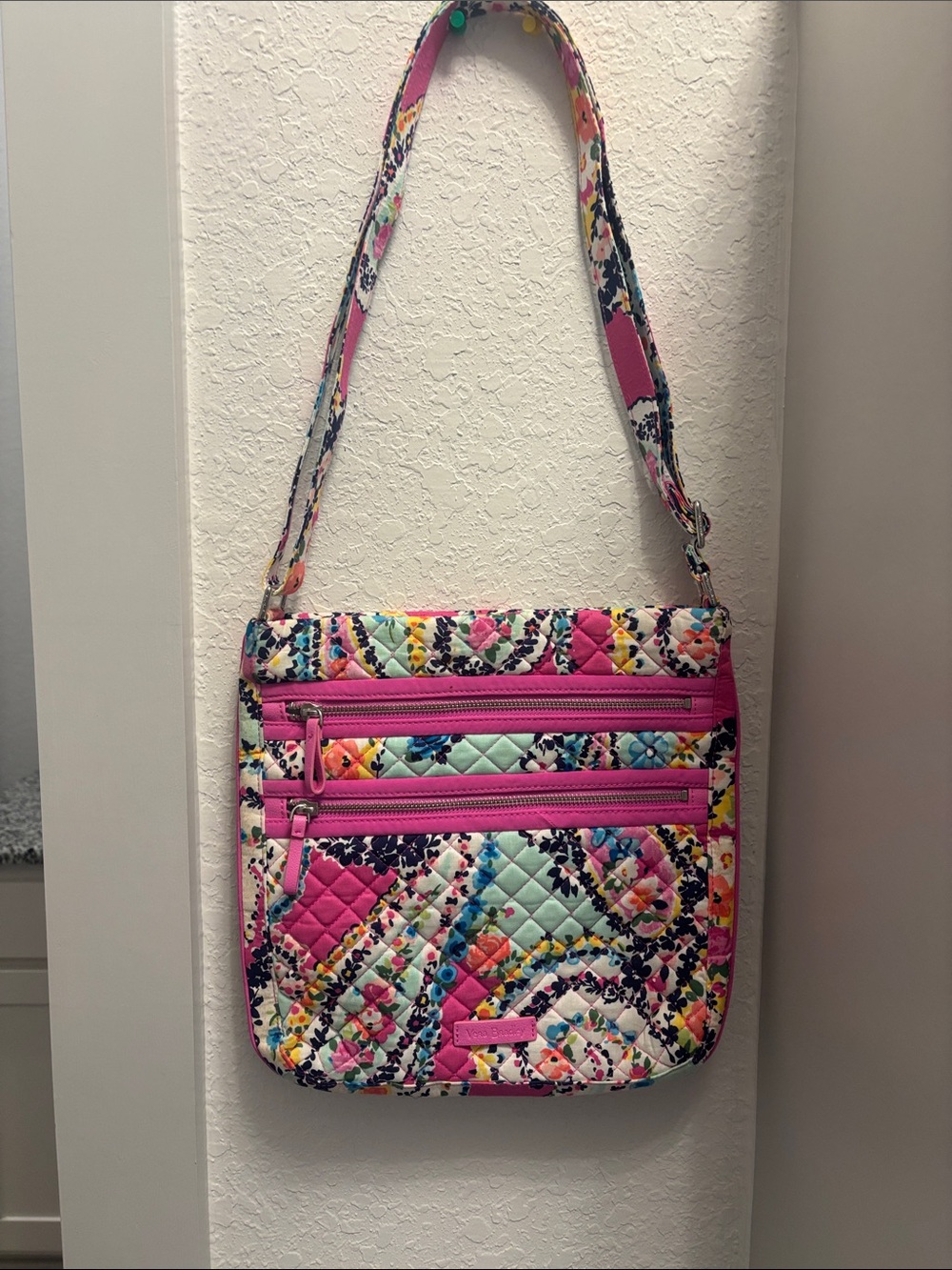 Vera Bradley Quilted Pink Floral Crossbody Bag